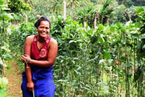 Rouru Papatua is part of the Phase 2 Young Farmers project in the Cook Islands. Photo: Melina Tuiravakai, Climate Change Cook Islands