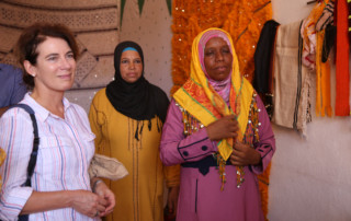 Then-Manager of the Adaptation Fund, Marcia Levaggi (pictured left) conducted a project field visit in Morocco with implementing entity Agence pour le Développement Agricole (ADA) and executing entity Agence Nationale pour le Development de Zones Oasiennes et de l'Arganier (ANDZOA).