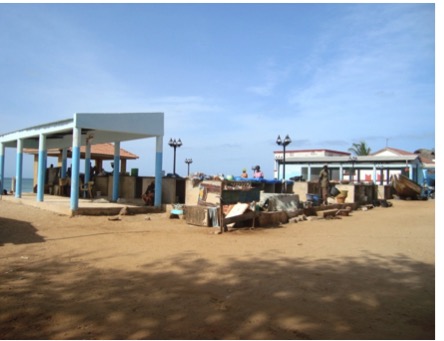 Fish processing area of Saly, which was almost completely destroyed by coastal erosion and storm surges and rehabilitated by the project. Photo: CSE